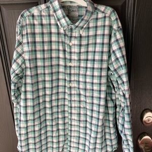 Old Navy The Classic Shirt regular fit men’s LS plaid button down shirt Large